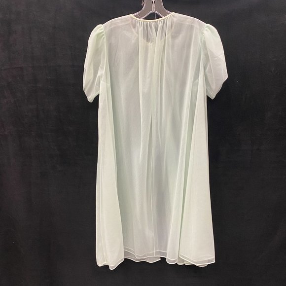 Vanity Fair- VINTAGE - 1960s 1970s Nightgown & Robe 2PC Set- Mint Green - Sz S - Picture 14 of 16